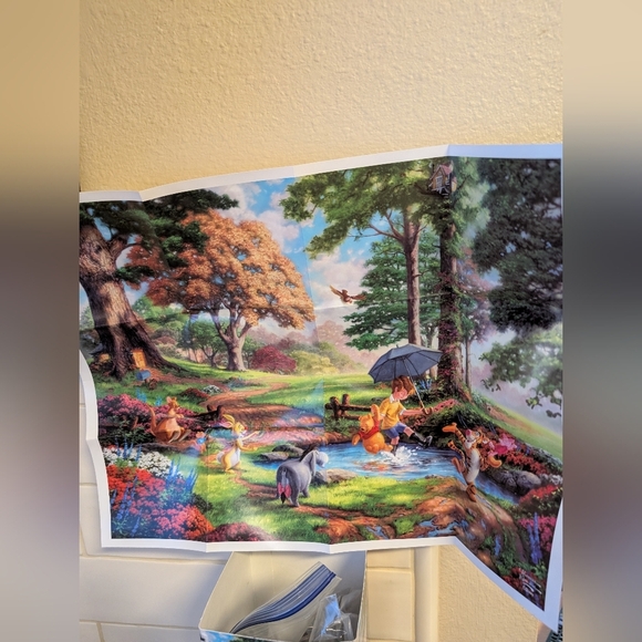 Thomas Kinkade Disney Winnie the Pooh 1 Jigsaw Puzzle 750 Pieces Complete Poster - Picture 5 of 5